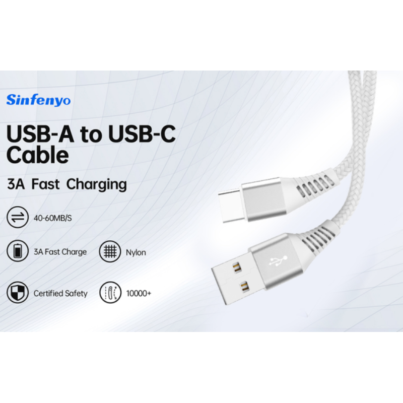  Top sales Custom logo Type-C Data Cable USB A to Type C Charging Cable 3A 480Mbps Fast charging cable