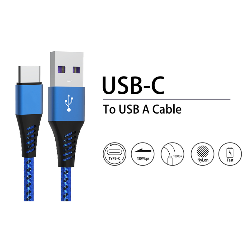  Top sales Custom logo Type-C Data Cable USB A to Type C Charging Cable 3A 480Mbps Fast charging cable