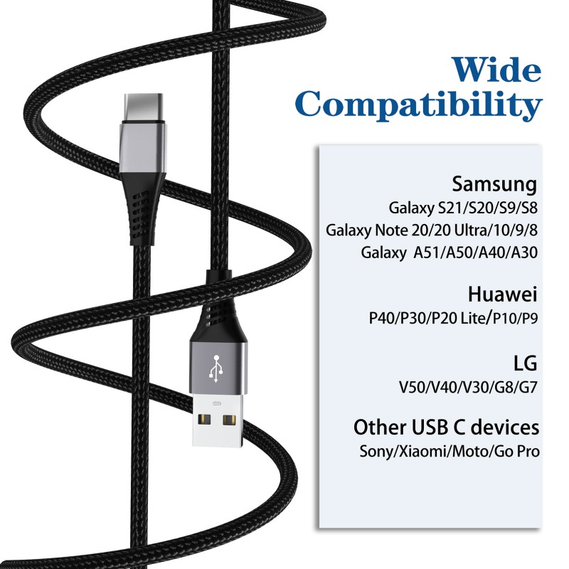  Top sales Custom logo Type-C Data Cable USB A to Type C Charging Cable 3A 480Mbps Fast charging cable